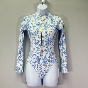 Lilly Pulitzer Blue and White Floral One Piece Swimsuit